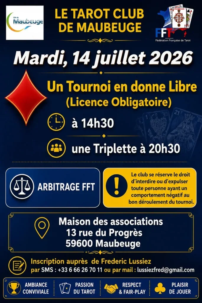 À Maubeuge, les joueurs de tarot ont rendez-vous ce mardi