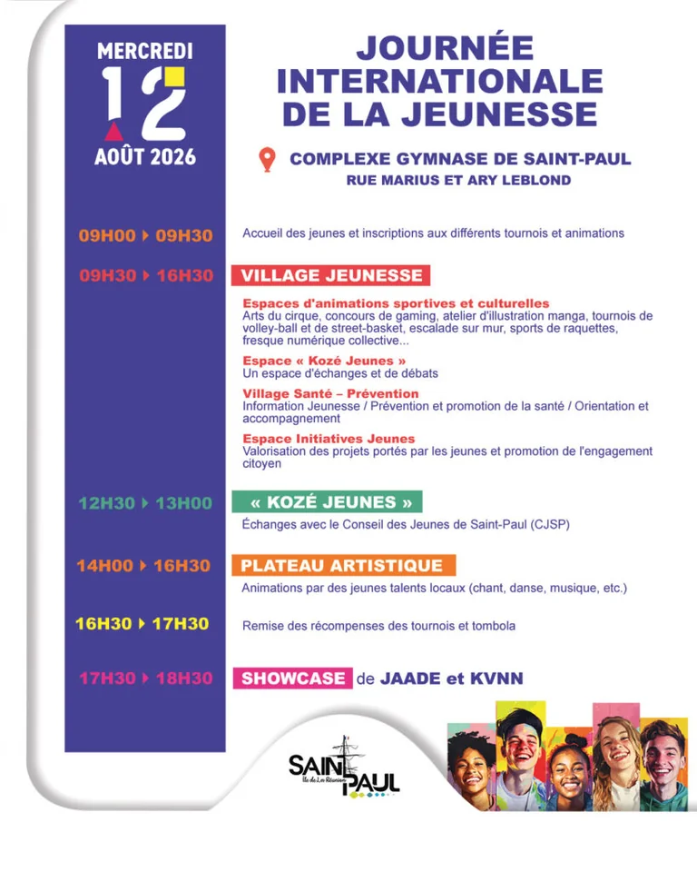 Saint-Paul : Journée de la jeunesse gratuite le 12 août
